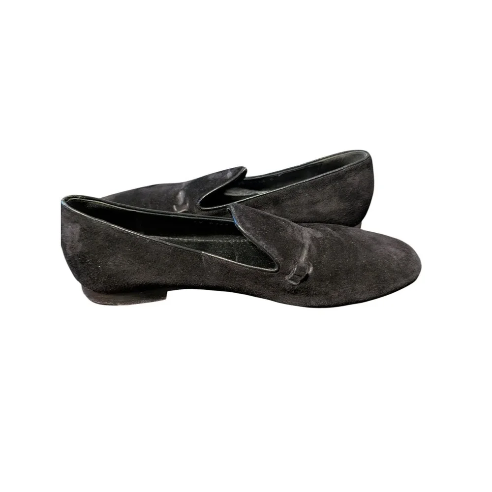 Louis Vuitton Women's Black Suede Loafers Slip-On Dress Shoes Made in Italy 5.5
